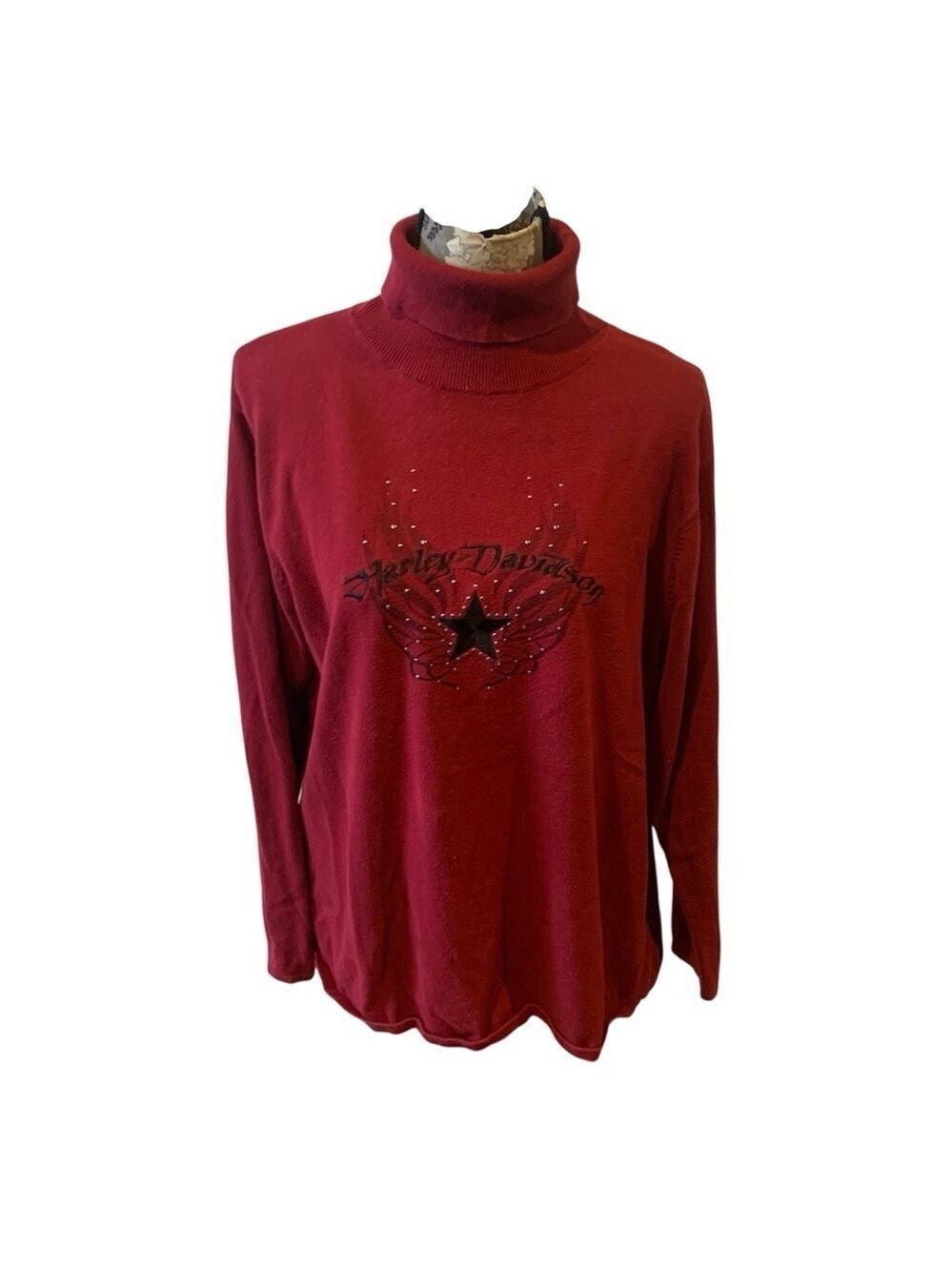 HARLEY-DAVIDSON Red Long Sleeve Turtleneck size 1x